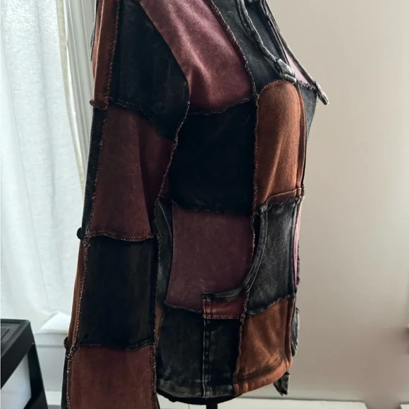 Bohemian Patchwork Hoodie Jacket-Nepal-Size S - Picture 3 of 5